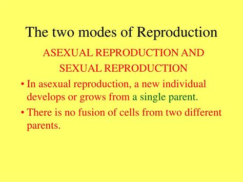 Ppt The Two Modes Of Reproduction Powerpoint Presentation Id 624634