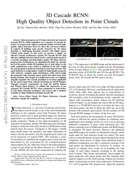 D Cascade Rcnn High Quality Object Detection In Point Clouds Deepai