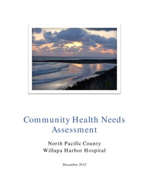 Fillable Online Community Health Needs Assessment North Pacific County