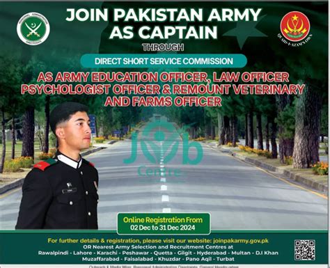 Join Pak Army Captain Jobs 2025 Online Apply Through Dssc Online