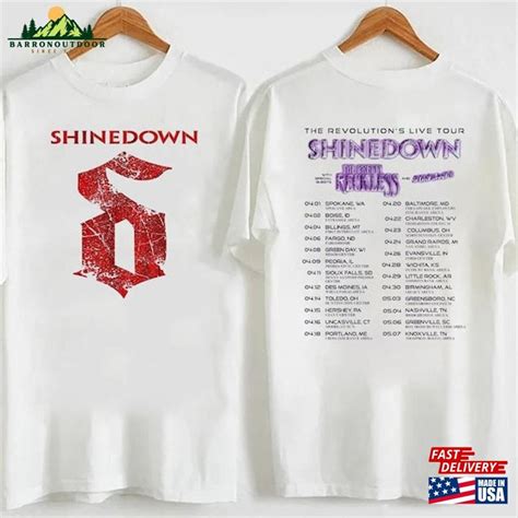 The Revolutions Live Tour Shinedown Band T Shirt 2023 Shirt Rock Music