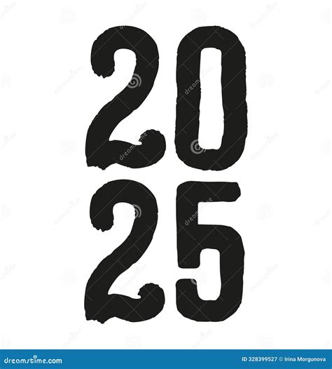 Vector 2025 Year Handwriting Font. Lettering For Calendar .Isolated