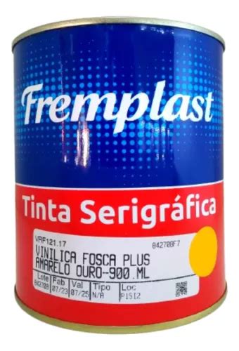 Tinta Serigráfica Vinílica Fosca Amarelo Ouro 900ml Frete grátis