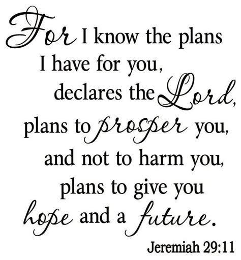 Vwaq For I Know The Plans I Have For You Jeremiah 29 11 Bible Wall