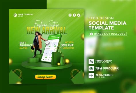 Premium Psd Fashion Store New Arrival D Design Template