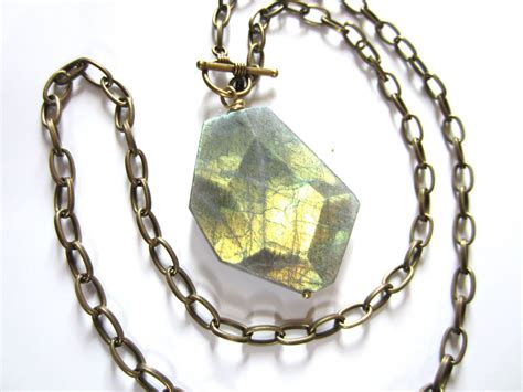 Northern Lights Large Labradorite Gemstone Pendant With Etsy