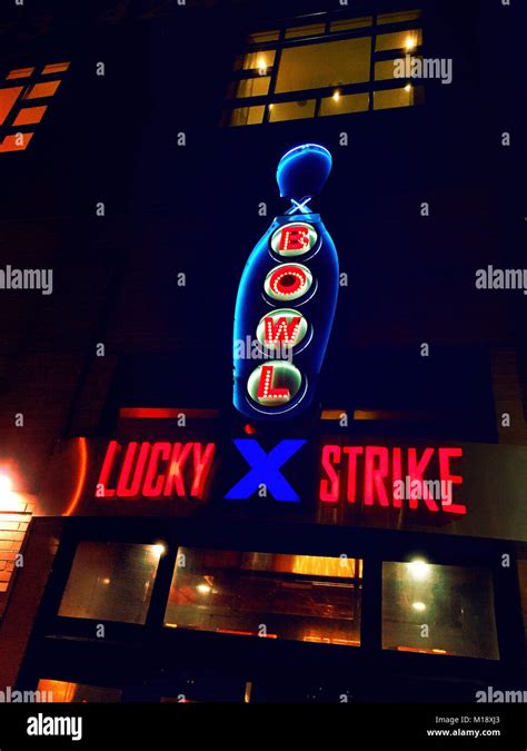 Lucky Strike Manhattan Bowling Alley Sign, NYC, USA Stock Photo - Alamy