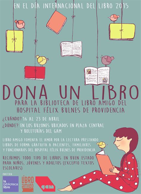 afiche para campaña de donación de libros para la