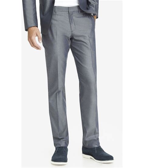 Express Oxford Cloth Photographer Suit Pant In Gray For Men Steel Blue