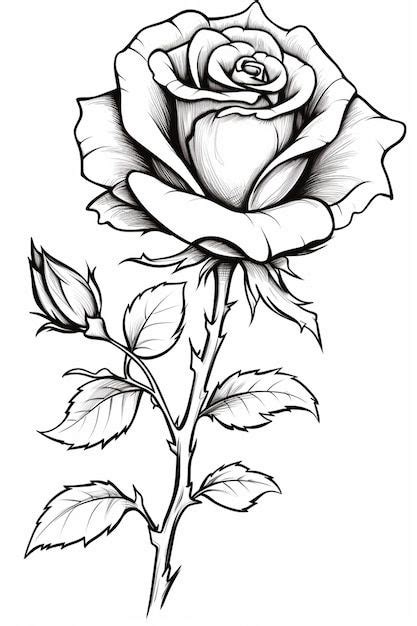 Ein Rosen Tattoo Design Mit Bl Ttern Und Einer Generativen Blume