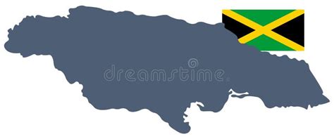 Jamaica Flag and Map - Island Country Situated in the Caribbean Sea ...