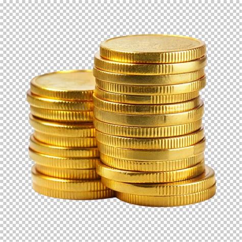 Premium Psd Gold Coin Stack Isolated On Transparent Background Png