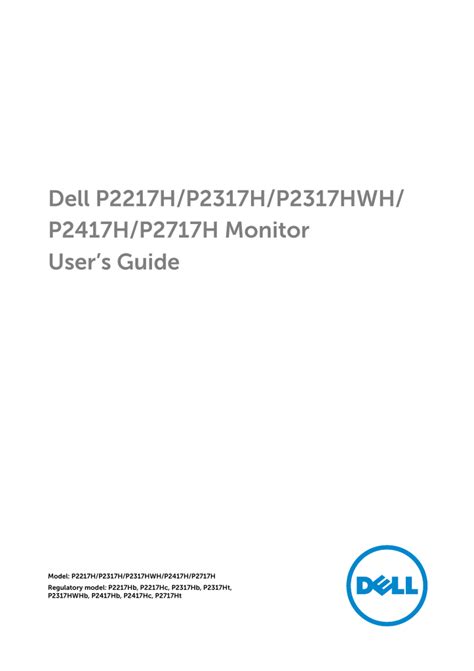 Dell P2417H Monitor User`s Guide | Manualzz