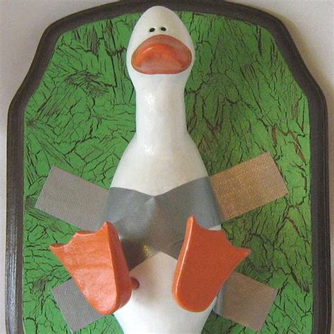 Duck Tape Original Clay Sculpture Wall Plaque By Starshinegallery