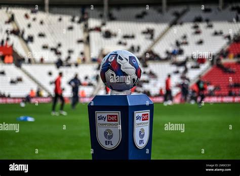 General View Of The Efl Match Ball And Podium Before The Efl