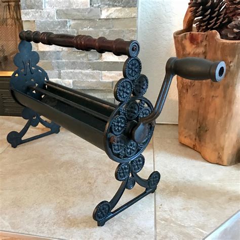 Vintage Cast Iron Fireplace Log Roller