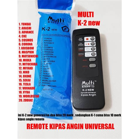 Jual Remote Kipas Angin Universal K Multi Maspion Miyako Cosmos