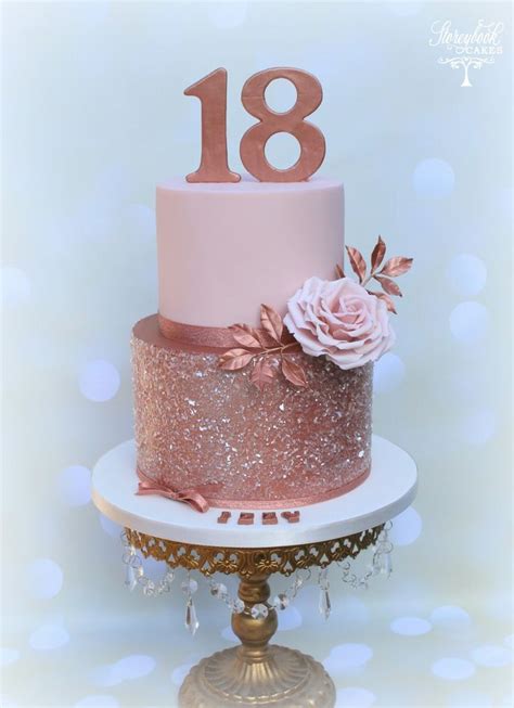 Rose Gold Birthday Cake Rose Gold 18th Birthday Cake Rose Gold Glitter