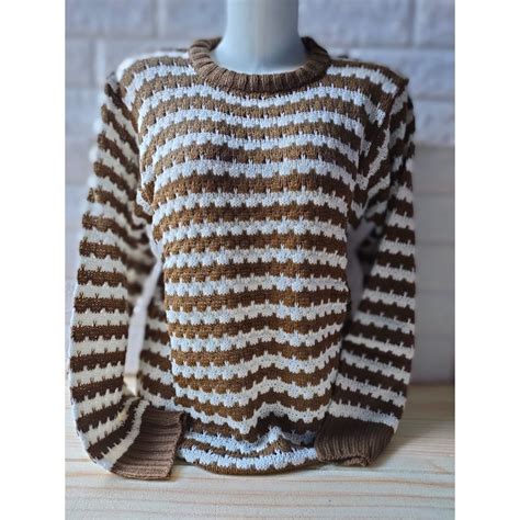 Jual Azl Sweater Popcorn Blaster Atasan Rajut Knit Wanita Motif