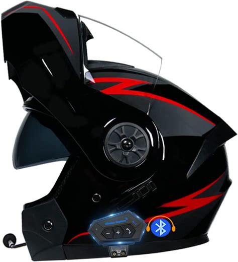 CNNGU Klapphelm Motorradhelm Bluetooth Integralhelm Mit Doppelvisier