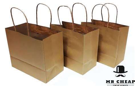 New Brown Twisted Handle Kraft Paper Bag 20pcs S 7038 Mr Cheap