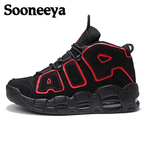 Black Basketball Shoes Men High top Sports Air Cushion Sneakers Zapatos ...