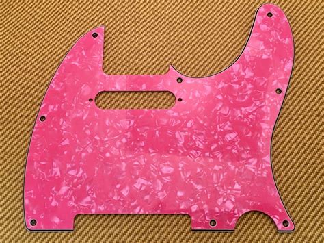 Pg 0562 Pink 4 Ply Pink Pearloid Pickguard For Telecaster Guitar 8 Hole Ebay