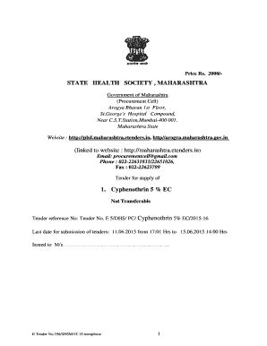 Fillable Online Phd Maharashtra Etenders STATE HEALTH SOCIETY