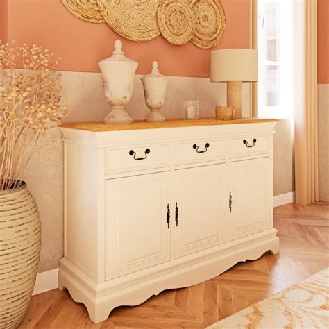 Buffet Portes Tiroirs Cr Me L Ontine Maisons Du Monde