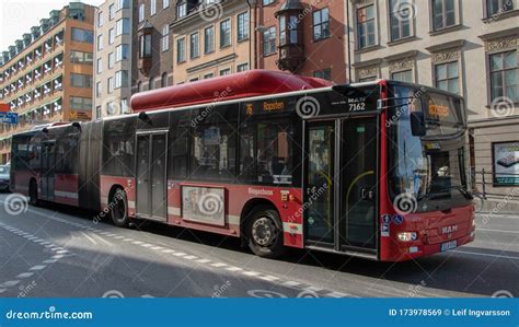 Articulated Bus In Stockholm Sweden Editorial Stock Image Image Of