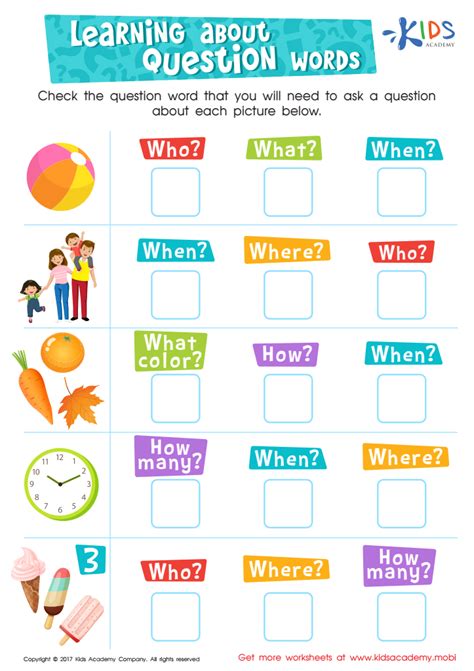 Question Words Interactive And Downloadable Worksheet You