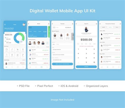 Premium PSD Digital Wallet Mobile App UI Kit