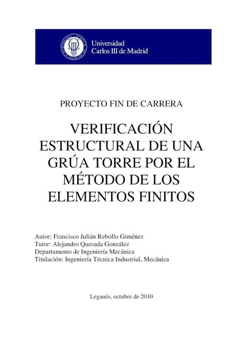 Pdf Verificaci N Estructural De Una Gr A Torre Pdf