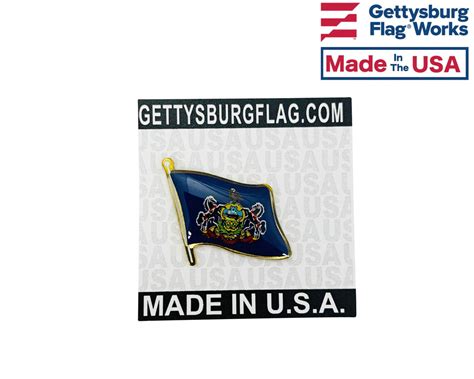 Pennsylvania State Flag Lapel Pin Made In The Usa Etsy