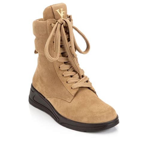 B Ware Vitaform Damen Hightopsneaker Veloursleder Rei Verschluss Innen