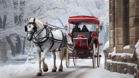 Premium Photo Horse Carriage In Snow