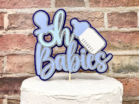 Oh Babies Cake Topper Triplet Baby Shower Triplet Cake Topper Twins