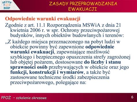 Zasady Przeprowadzania Ewakuacji Ppt