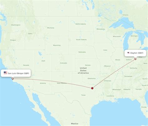 All Flight Routes From Dayton To San Luis Obispo Day To Sbp Flight