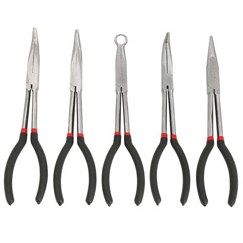 Great Choice Products Long Needle Nose Pliers Set 11-Inch Pliers 5-Piece Set Nipper Bent Nose ...