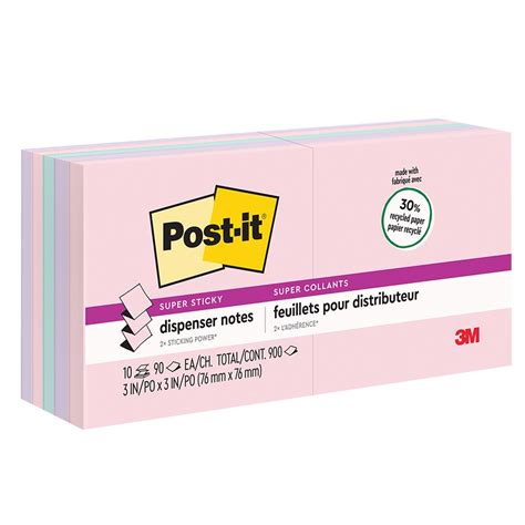 Feuillets Recycl S Post It Super Sticky La Vie En Pastel