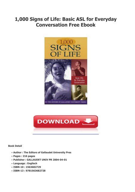 1000 Signs Of Life Basic Asl