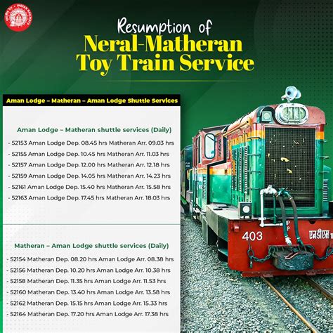 Vikas Dhoot On Twitter Rt Railminindia Resumption Of Neral Matheran