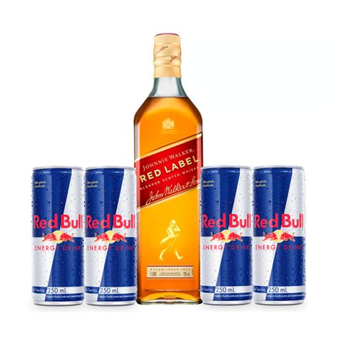 Kit Whisky Red Label 1l Energético Red Bull 250ml