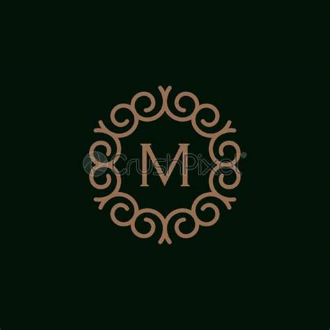 Elegantes Monogramm Buchstabe M Logo Design Vorlage Kreative Florale