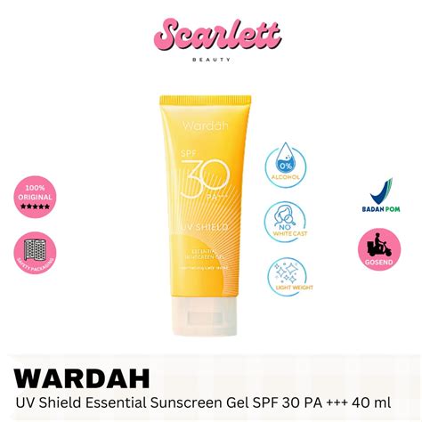 Jual Wardah Uv Shield Essential Sunscreen Gel Spf Pa Ml