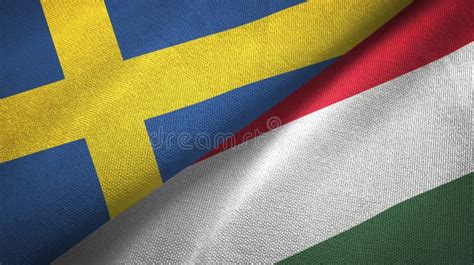 Hungary And Sweden. The Hungarian And Swedish Flags. Official ...