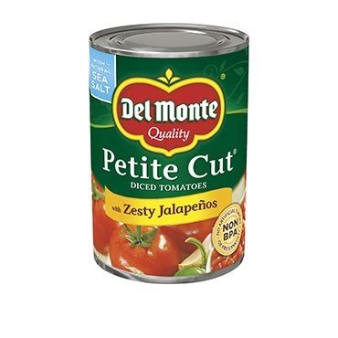 Del Monte Petite Cut Diced Tomatoes With Zesty Jalapenos Food My