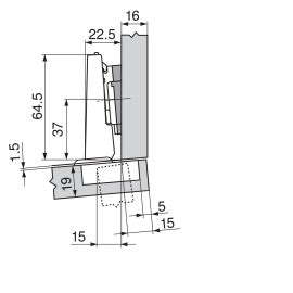 Zawias Blum Clip Top 71T9750 Do Drzwi Profilowanych Wpuszczanych Markat