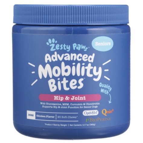 Zesty Paws Hip And Joint Chicken Flavored Advanced Mobility Bites For